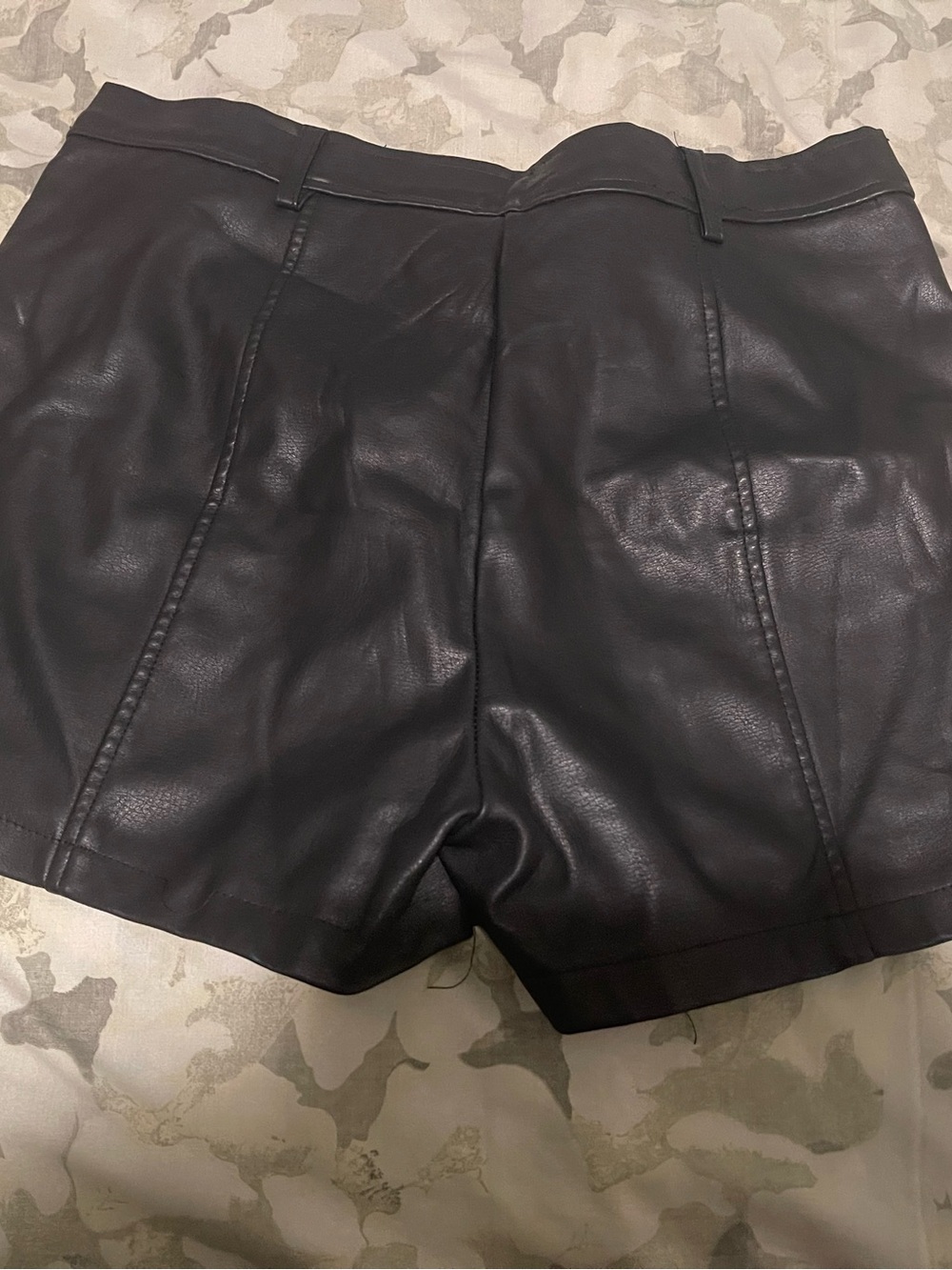 Black Faux Leather Women’s High-Rise Shorts